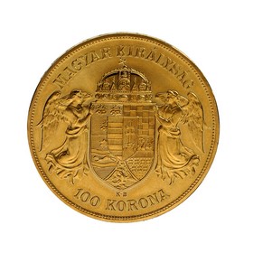Moneda Hungría 100 Coronas Oro 1908 33,92 g