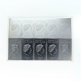 Moneda Islas Cook Combibar 10 x 1 Dollar Plata 2012 100 g