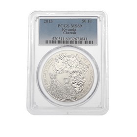 Moneda Ruanda 50 Amafaranga Plata 2013 PCGS MS69 1 oz