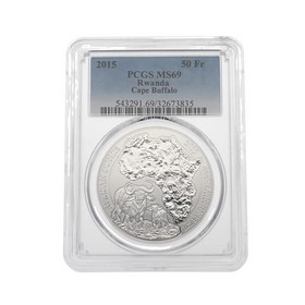 Moneda Ruanda 50 Amafaranga Plata 2015 PCGS MS69 1 oz