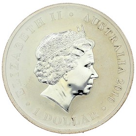 Moneda Australia 1 Dollars Kookaburra Plata 2010 Coloreada 1 oz