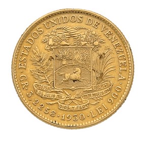 Moneda 10 Bolivares Oro 1930 3,20 g
