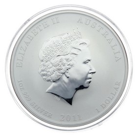 Moneda Australia 1 Dollars Año del conejo Plata 2011 1 oz