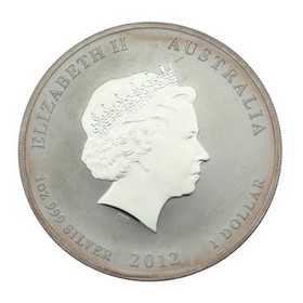 Moneda Australia 1 Dollars Año del Dragón Plata 2012 Coloreada 1 oz