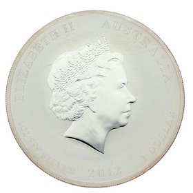 Moneda Australia 1 Dollars Año del Dragón Plata 2012 Coloreada 1 oz