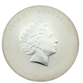 Moneda Australia 1 Dollars Año del Dragón Plata 2012 Coloreada 1 oz