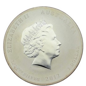 Moneda Australia 1 Dollars Año del Dragón Plata 2012 Coloreada 1 oz