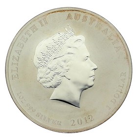 Moneda Australia 1 Dollars Año del Dragón Plata 2012 Coloreada 1 oz