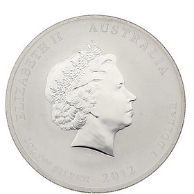 Moneda Australia 1 Dollars Año del Dragón Plata 2012 Coloreada 1 oz