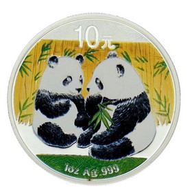 Moneda China 10 Yuan Panda Plata 2009 Coloreada 1 oz
