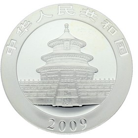 Moneda China 10 Yuan Panda Plata 2009 Coloreada 1 oz