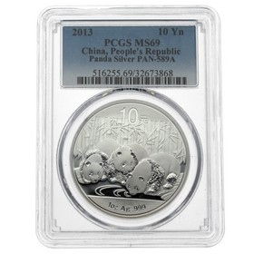 Moneda China 10 Yuan Panda Plata 2013 PCGS MS69 1 oz