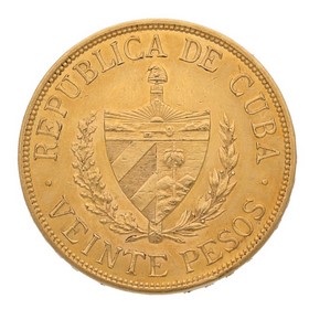 Moneda Cuba 20 Pesos Oro 1915 33,40 g