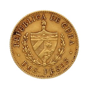 Moneda Cuba 5 Pesos Oro 1915 8,35 g