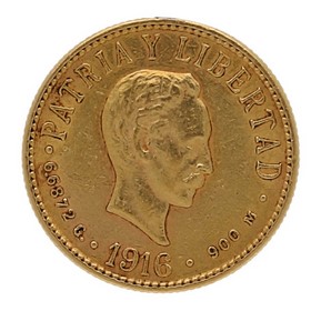 Moneda Cuba 4 Pesos Oro 1916 6,67 g