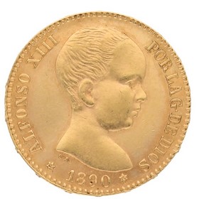 Moneda 20 Pesetas Oro 1890 6,46 g
