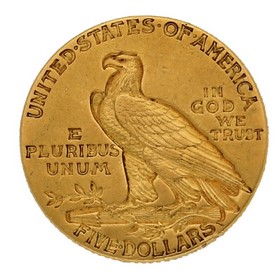 Moneda Estados Unidos 5 Dollars Oro 1910 8,35 g