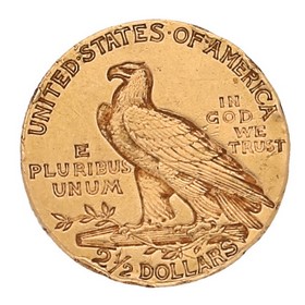 Moneda Estados Unidos 2 1/2 Dollars Oro 1912 4,18 g