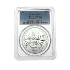 Moneda Reino Unido 2 Pound  Plata 2011 PCGS MS69 32,45 g