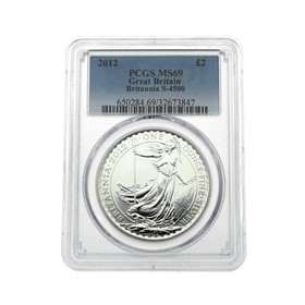 Moneda Reino Unido 2 Pound  Plata 2012 PCGS MS69 31,10 g