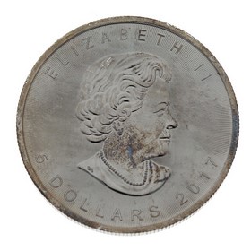 Moneda Canadá 5 Dólares Maple Leaf Plata y Rutenio 2017 Coloreada 1 oz