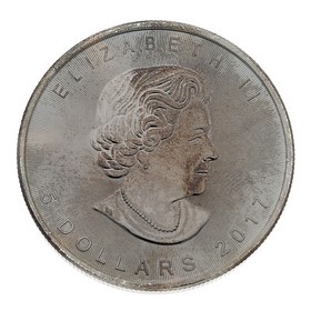 Moneda Canadá 5 Dólares Maple Leaf Plata y Rutenio 2017 Coloreada 1 oz