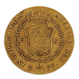 Moneda 8 Escudos Oro 1808 Potosí PJ 26,93 g