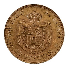 Moneda 10 Pesetas Oro 1878 Madrid  DE-M 3,24 g