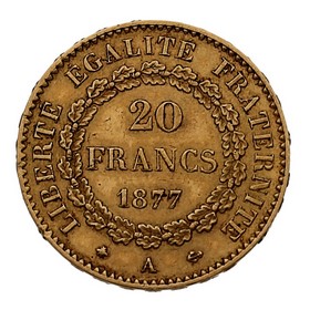 Moneda Francia 20 Francos Oro 1877 6,44 g