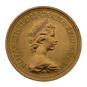 Moneda Reino Unido 1 Soberano Oro 1974 7,99 g