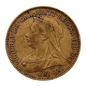 Moneda Reino Unido 1/2 Soberano Oro 1897 3,99 g