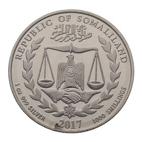 Moneda Somaliland 1000 Shillings Año del Gallo Plata 2017 1 oz