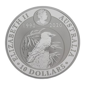 Moneda Australia 10 Dollars Kookaburra Plata 2020 10 oz