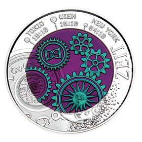 Moneda Austria 25 Euros Die Zeit Time Plata y Niobio 2016 16,15 g