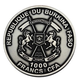 Moneda Burkina Faso 1.000 Francos CFA Jesús Nazareno Plata 2014 1 oz