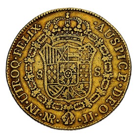 Moneda 8 Escudos Oro 1778 Nuevo Reino JJ 26,91 g
