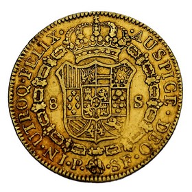 Moneda 8 Escudos Oro 1786 Popayán SF 26,85 g