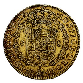 Moneda 8 Escudos Oro 1807 Nuevo Reino JJ 27 g