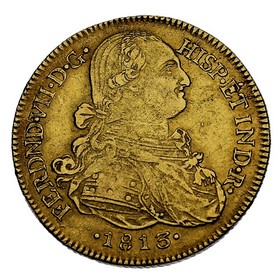 Moneda 8 Escudos Oro 1813 Nuevo Reino JF 27,02 g