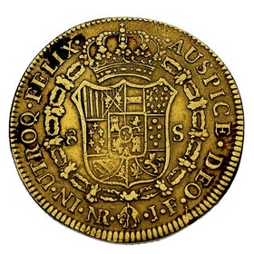 Moneda 8 Escudos Oro 1819 Nuevo Reino JF 27 g