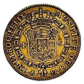 Moneda 4 Escudos Oro 1780 Madrid PJ 13,46 g