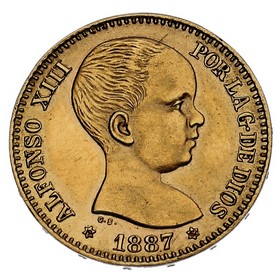 Moneda 20 Pesetas Oro 1887 Madrid PG 6,45 g