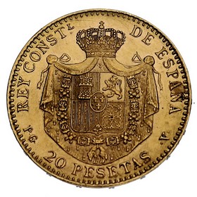 Moneda 20 Pesetas Oro 1887 Madrid PG 6,45 g