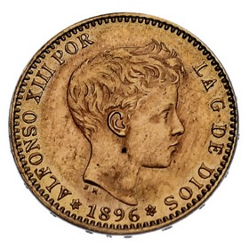 Moneda 20 Pesetas Oro 1896 Madrid MP 6,45 g