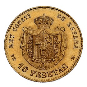 Moneda 10 Pesetas Oro 1878 Madrid DE 3,19 g