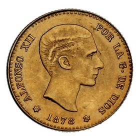 Moneda 10 Pesetas Oro 1878 Madrid DE 3,21 g