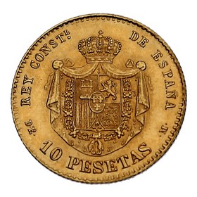 Moneda 10 Pesetas Oro 1878 Madrid DE 3,21 g