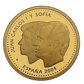 Lote Monedas Proof Boda de S.A.R. El Príncipe de Asturias 200 Euros Oro y  10 Euros de Plata Madrid