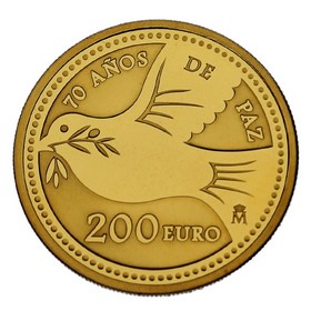 Moneda 200 Euros Herencia Europea 70 años de Paz Proof Oro 2015 Madrid 13,50 g