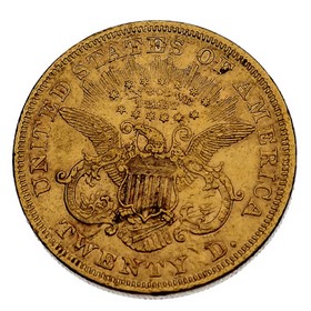 Moneda Estados Unidos Twenty Dollars Oro 1866 33,40 g